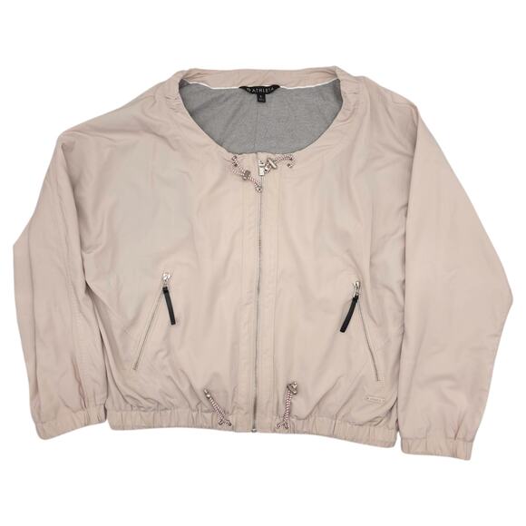Athleta Jackets & Blazers - Athleta Jacket Womens Large Beige Full Zip Windbreaker Lightweight Chill Bomber